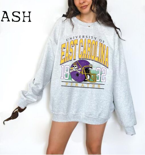 Vintage East Carolina Crewneck Sweatshirt, Distressed East Carolina Shirt, East Carolina Fan Crewneck Shirt, East Carolina College Sweater