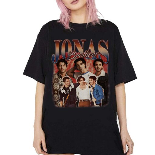 Jonas Brothers Vintage T-Shirt, Jonas Five Albums One Night Tour Shirt, Jonas Brothers 2024 Tour Shirt, Jonas 90’s Tee