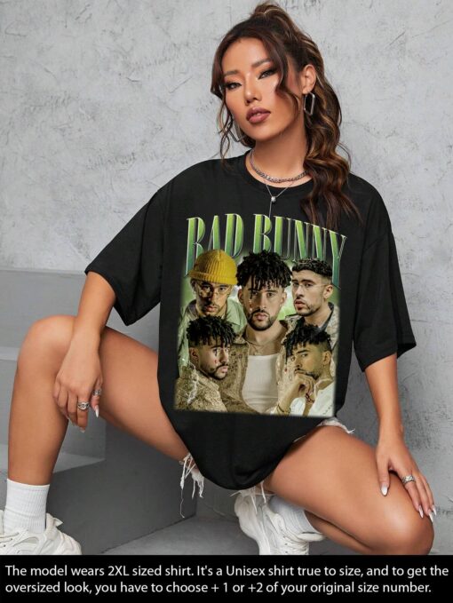 Limited BAD BUNNY Shirt, Vintage 90s Grapic Tee Unisex Bad Bunny Un Verano Tshirt, Bootleg horror Bad Bunny Sweatshirt