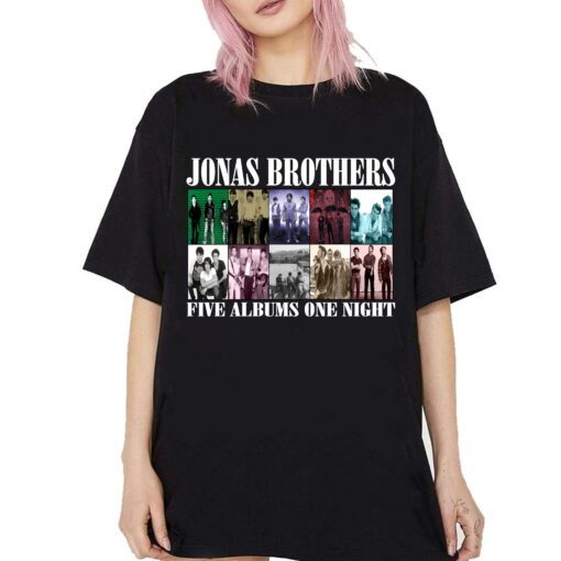 Jonas Brothers Vintage T-Shirt, Jonas Five Albums One Night Tour Shirt, Jonas Brothers 2024 Tour Shirt, Jonas 90's Tee