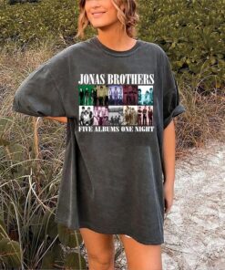 Jonas Brothers Vintage T-Shirt, Jonas Five Albums One Night Tour Shirt, Jonas Brothers 2024 Tour Shirt, Jonas 90's Tee