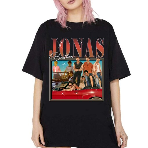 Jonas Brothers Vintage T-Shirt, Jonas Five Albums One Night Tour Shirt, Jonas Brothers 2024 Tour Shirt, Jonas 90’s Tee