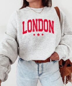 London Sweatshirt, London England Sweatshirt, Love London Travel Gift Souvenir, Long Sleeve London Sweatshirts For Women