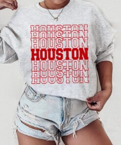 Houston Football Sweatshirt, Houston Football Crewneck Sweatshirt, Houston Football Gift for Women, Vintage Houston Football Sweatshirt