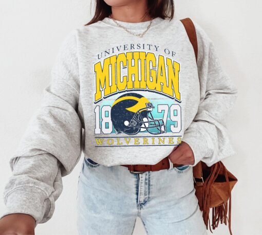 Vintage Michigan Crewneck Sweatshirt, Distressed Michigan Shirt, Illinois Fan Crewneck Michigan, Illinois Gift, College Sweater