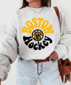 Vintage Boston Hockey Sweatshirt, Boston Sweatshirt, Distressed Crewneck, Centennial, Hockey Fan Gift, Retro Hockey, Unisex Sweatshirt