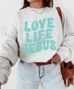 Love Life Jesus Shirt, Colorful Jesus Shirt, Religious Gifts, Church Shirt, Women Christian Shirt, Jesus Tee, Christian Shirt, faith Tee