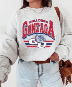 Vintage Gonzaga Bulldogs Basketball Pullover Hoodie Embroidery Big Logo Gonzaga University Bulldogs Basketball