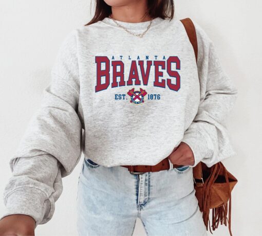 Vintage Atlanta Braves Sweatshirt | Atlanta Baseball Shirt | Atlanta EST 1876 Sweatshirt | Vintage Baseball Fan Shirt