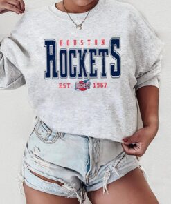 Houston Rockets Sweatshirt Vintage Women Rocket Crewneck Retro Men Distressed NBA Houston Rockets Pullover Women Vintage Rockets Shirt