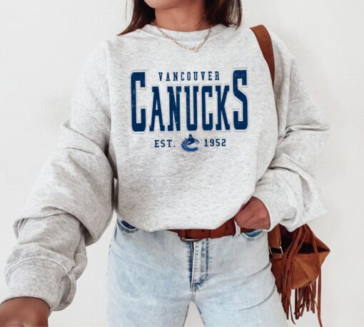 Vancouver Canucks Sweatshirt, Canucks Tee, Hockey Sweatshirt, Vintage Sweatshirt, Hockey Fan Shirt, Vancouver Hockey Shirt