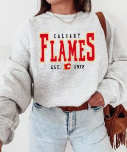 Calgary Flame Sweatshirt, Vintage Calgary Flame Sweatshirt \ Shirt, Flames Sweater, Flames Shirt, Hockey Fan Shirt, Retro Calgary Ice Hockey