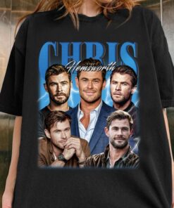 Chris Hemsworth, Chris Hemsworth Shirt, Chris Hemsworth Vintage T-shirt, Chris Hemsworth Film Fan Tees, Actor Chris Hemsworth Poster Shirt